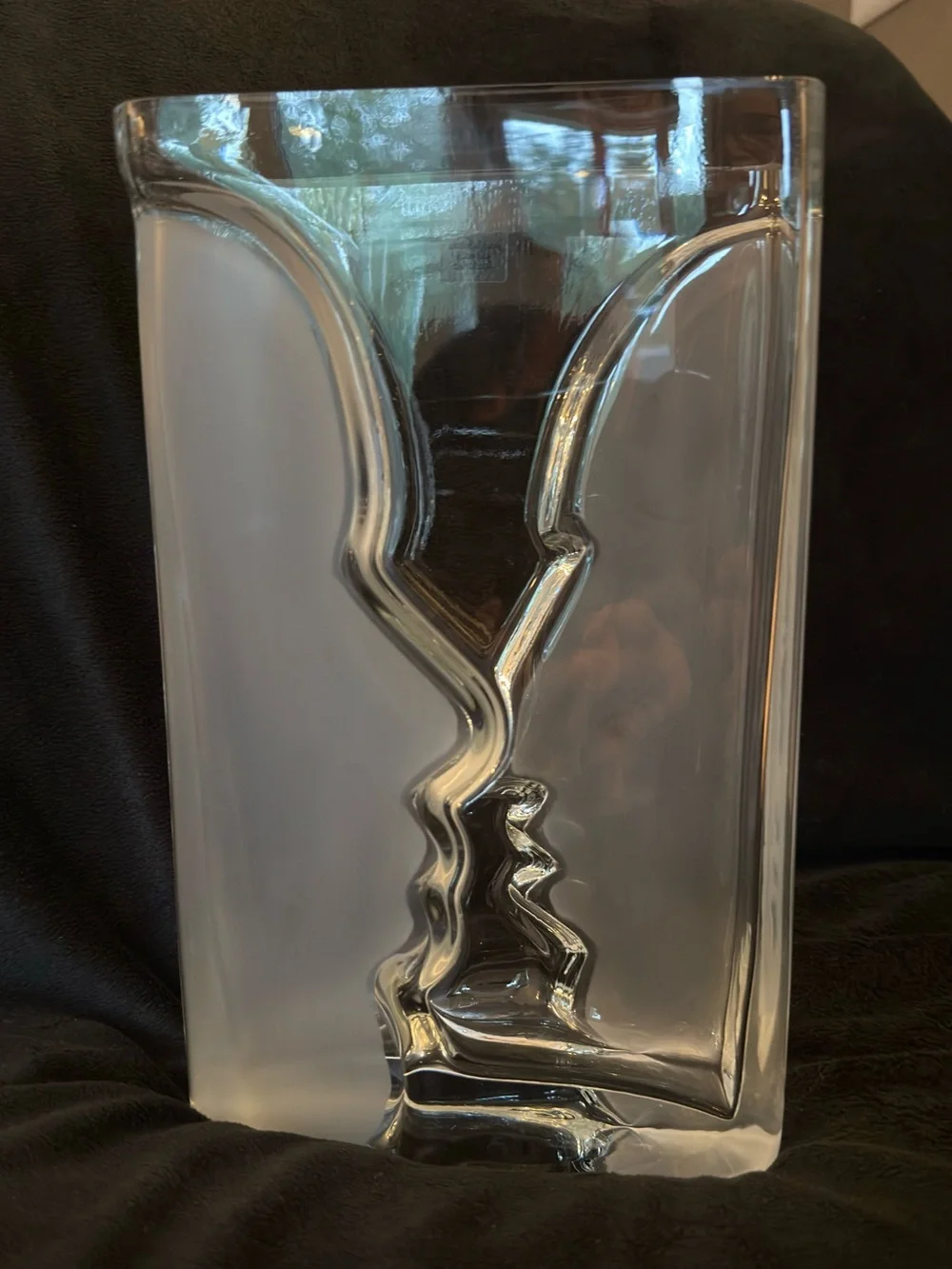 Vintage Krosno Poland “Face to Face” Art Glass Vase - Hand Blown